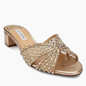 Aquazzura Gold / Copper Crystal Lover Mules - brand new in box!
